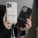 BALENCIAGA アイフォン 14plus/14proスマホケース 落下防止 バレンシアガ iphone 14pro max /14カバー ブランド オシャレ 人気 iphone13pro /13携帯ケース 純正レザー iphone13pro max/12pro スマホケース 高級感 ショルダー タイプ iPhone12pro maxケース ポケット付き 