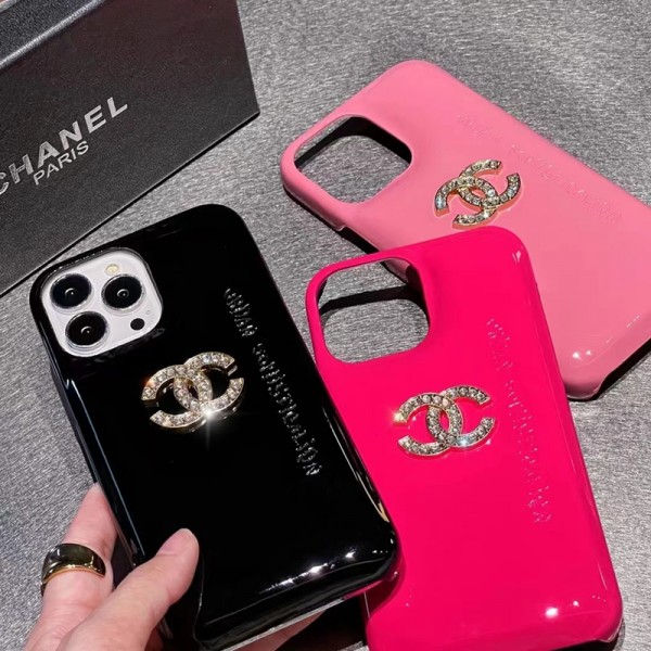 シャネル iPhone14/13proケース ブランド 光沢のあるレザー CHANEL アイフォン13pro max/13スマホカバー 柔らかい iphone12proケース 衝撃吸収 シンプル アイフォン12pro maxケース ダイヤモンドロゴ付き IPHONE11pro/11カバー エレガント 上品 PUレジャー 無地 