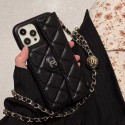 シャネル キャビアスキン iPhone14pro/14スマホケース 優雅 かわいい CHANEL アイフォン14promax/14+ケースブランド ショルダーストラップ付き iphone13pro/13pro max携帯カバー 落下防止 iphone12/12proケース 耐久性 レディース愛用 