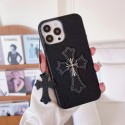 クロームハーツ 純正 iPhone13pro max/14スマホケース 十字架柄付き chrome hearts アップル13mini/13proカバー 放熱性良い ブランド iphone12pro/12pro max/12miniケース オシャレ 革製 IPHONE11pro maxカバー 落下保護 メンズ 個性