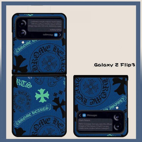 ブランドクロムハーツ Galaxy z flip4 5Gスマホケース 人気 オシャレ chrome hearts ギャラクシー Z Flip3携帯カバー ファッション 耐衝撃 Samsung z flip3ケース 軽量 スリム 放熱性抜群 メンズ