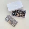 DIOR iPhone 13Pro max/13Pro/13mini/13ケースブランド 保護ジャケットモノグラム布製ディオールアイフォン12pro max/12pro/12mini/12カバー ポケット付きバッグ型 高級感 iphone11pro/11 pro max/11/se2カバーベルト  耐衝撃 おしゃれ レディース メンズ