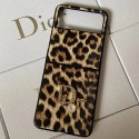 Dior ブランド GALAXY Z Fold3/Fold2/foldスマホケース折り畳み式  個性なヒョウ紋 ディオール galaxy z flip3/flipカバー 立体ロゴ付き キラキラ ギャラクシー zfold3/flip3ケース 完璧 フィット 軽量 メンズ レディース