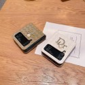 ディオール GALAXY Z Flip3スマホケース 編み込み Dior ブランド Galaxy Z Flip専用ケース立体ロゴ付き 可愛い キラキラ 軽量 保護性高い レディース愛用