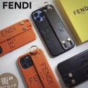 Fendi アイフォン14+/14Proスマホケース 落下防止 ベルト付き フェンディ iPhone14pro maxケースブランド オシャレ 手触り良い IPHONE14/13pro max/13proカバー 衝撃吸収 iphone11pro maxケース 革 逸品 メンズ レディース