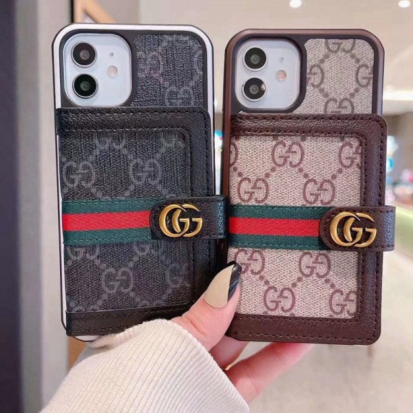 ハイブランド Gucci アイフォン14/13proカバー カードポケット付き グッチ iPhone13pro max革製ケース 耐衝撃 iphone12pro/12カバー 二層保護 IPHONE11pro maxケース 滑り止め 定番 おしゃれ 男女兼用