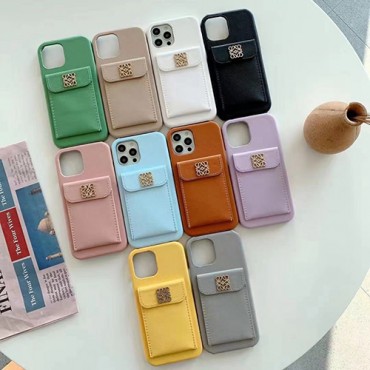 Loewe IPHONE 13mini/13Pro max/13Pro/13ケース 高級レザー 無地 上品ロエベ アイフォン12pro max/12pro/12mini/12カバー 収納 ポケット付き シンプル IPhone11pro/11 pro max/11/se2ケース かわいい 簡約 スタイル レディース好き メンズ