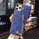 lv ブランド IPHONE 13miniケース チェーングリップ付き ルイヴィトンIPhone 13Pro max/13Proカバー 高級レザー アイフォン13/12mini /12pro maxソフトケース エンボス柄 贅沢感 IPhone 12/11Promax/11proカバー 耐衝撃 ビジネス シンプル 高品質 メンズ 人気 レディース