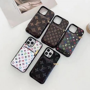 ブランド iphone14pro/14plusケース ルイヴィトン 背面ポーチ付きlouis Vuitton アイフォン14pro max/14カバー 収納力抜群 iPhone13/13pro/13Pro maxケース 落下保護 iphone12mini/12proケース キズ防止 多機能性ケース 保護ケース