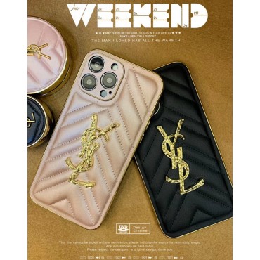 ハイブランド YSL IPhone 14pro/14+スマホケース 立体金具ロゴ イヴサンローラン アイフォン14/14Pro max携帯カバー 華やかなデザイン iPhone13pro max/13pro/13ケース 耐衝撃レザー iphone12/12pro/11pro max保護ケース フレームメッキ加工 ペア揃い