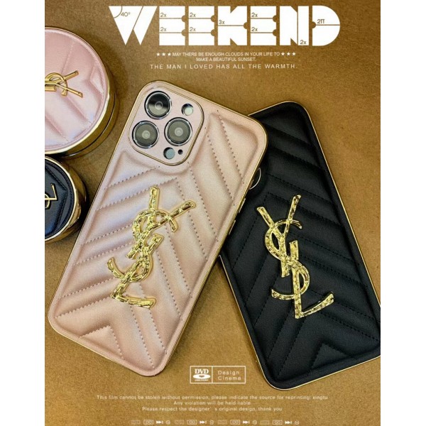 ハイブランド YSL IPhone 14pro/14+スマホケース 立体金具ロゴ イヴサンローラン アイフォン14/14Pro max携帯カバー 華やかなデザイン iPhone13pro max/13pro/13ケース 耐衝撃レザー iphone12/12pro/11pro max保護ケース フレームメッキ加工 ペア揃い