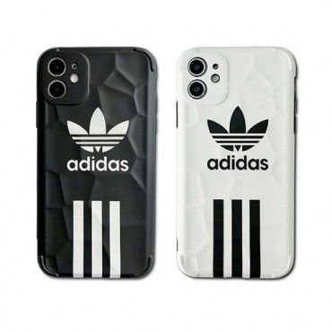 Adidasブランドiphone13/13pro/13pro maxケース 流行り凹凸紋 個性 アディダスアイフォン12Pro/12/12pro maxカバー 定番ロゴ おしゃれ iphone11pro/11pro max/11ソフトケース耐衝撃 放熱性よい 男女