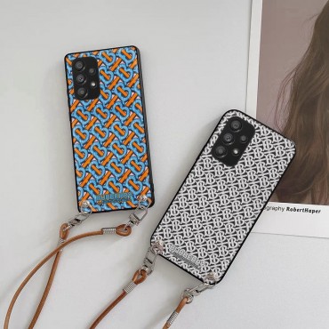 Burberry アイフォン13pro max/13pro/13スマホケース 取り外しストラップ付き ブランド バーバリー GALAXY S22/S22+/S22ultra/s21+/s21ultra/A53カバー 薄型 放熱性よい IPHONE12pro max/11pro/se3ケース 背面レザー 耐衝撃 メンズ レディース