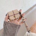 ブランド Burberry エアーポッズ 3 保護ケース バーバリーパロディー AirPods Proレザーケース 手作り ファッション  AirPods 2/1充電ケース 同色のハンドストラップ 紛失防止 携帯便利 メンズ レディース