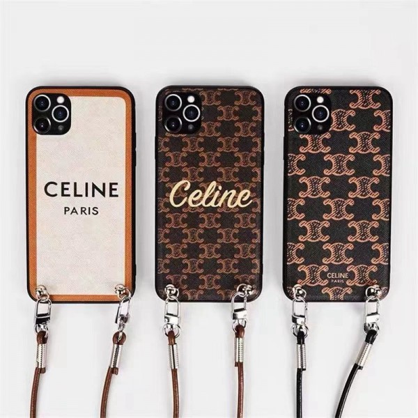 ブランドIPHONE14/14+/14promaxケースセリーヌ 取り外し紐付き celine アイフォン14Proスマホカバー 軽量 シンプル iPhone13pro/13ケース 肩掛け 首掛け iphone12pro max/12pro/11ケース 落下防止 ファッション 男女兼用