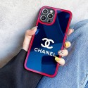 ブルー鏡面デザイン シャネル ブランド iphone 13/13Pro maxケース 強化ガラス 耐衝撃 gucci アイフォン13PRO/12promaxスマホカバー シンプル 高級感 かわいい Chanel IPhone 12pro/11pro/11Promaxケース メンズ 大人気 レディース