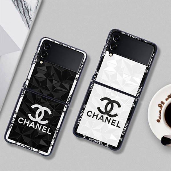 ブランド Chanel サムスンGALAXY Z Flip3折り畳み式スマホケース 特殊設計 レディース シャネル ギャラクシーzflip3/zflip耐衝撃ケース 薄型 おしゃれ 菱形 ココマークgalaxy z flip3/flipカバー  高級感 ビジネス 簡約 メンズ