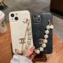 シャネル ブランド iPhone14pro max/14+スマホケース パールチェーン付き Chanel アイフォン14Pro/14カバー 持ち運び安い iphone13/13pro/13promaxケース かわいい アップル12pro max/12pro/12ケース上質素材 耐衝撃 レディース 