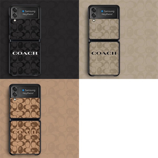 ブランド コーチ GALAXY Z Flip3スマホケース 定番の柄 上質レザー coach ギャラクシーzflip3（F7110）カバー 耐衝撃 おしゃれ 高品質 スムーズ ビジネス 通勤 メンズ レディース