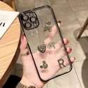 ブランド Dior 可愛い IPHONE13mini/13Pro max透明ケース 綺麗 飾り付き ディオール iphone13Pro/13クリアカバー キラキラ 少女感 アイフォン12mini/12pro max/12/12proケース サイド塗装 高級感 IPhone11pro/11 pro max保護カバー 精緻 レディース向け