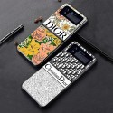 ディオール 復古風 Galaxy Z Flip3ケースブランド 折り畳み式 鮮やか花柄 キレイ Dior ギャラクシーゼットフリップ3フルカバー 落下保護 galaxy z flipケース 高品質 エレガント 放熱性よい 360度フェット