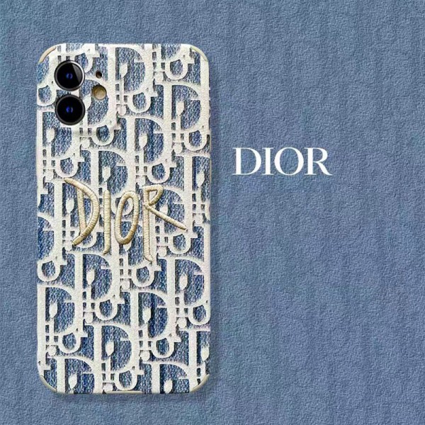 ブランド Dior アイフォン13pro max/13pro/13スマホカバー 特別 デニム模様 おしゃれ ディオール IPHONE12pro max/12pro/12シリコンケース 柔らかい 落下保護 iphone11pro max/11pro/11カバー 刺繍ロゴ付き 高級感 メンズ レディース
