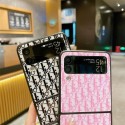 ペア揃い Dior/ディオール Galaxy zflip3スマホケース 強化ガラス ブランド ギャラクシーZ FLIP3カバー 落下保護 Samsung f7110ガラスケース 高級感 クラシック柄 フィット 携帯便利 レディース メンズ