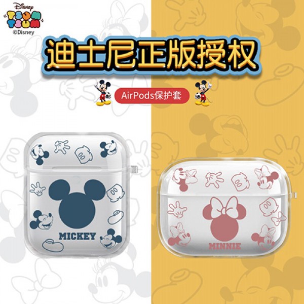 人気 ディズニー AIRPODS 3保護ケース クリアカバー 柔らかい シリコン 衝撃吸収 disney エアーポッズpro透明カバー おしゃれ 可愛い外観 ミッキマウス柄 airpods1/2ケース 保護性高い メンズ レディース