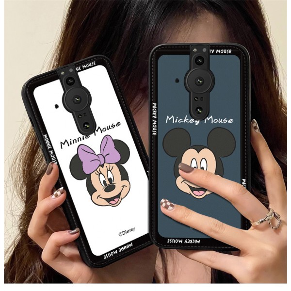 ペア揃い DISNEY エクスペリア 1スマホケース 高品質 ファッション ディズニー XperiaPro-iカバー 上質素材 耐久性  ハイブランドソニー1/pro-i革ケース 耐衝撃 おしゃれ 可愛い