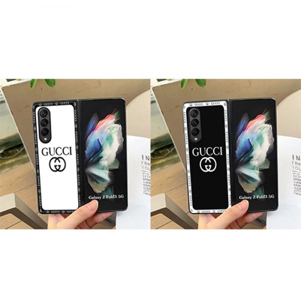 Gucciブランド GALAXY Z Fold3/Flip3折り畳み式ケース 耐衝撃 スムーズ フィット ギャラクシーゼットフリップ3カバー 傷防止 シンプル グッチ galaxy z fold2/fold/flipケース 高級感 samsung w22/w21/w20カバー オーダーメイド 男女兼用