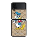 ハイブランド グッチ 可愛いドナルドダック柄GALAXY z flip3/zflipスマホケース面白い漫画柄レディース Disney＆gucci ギャラクシーZ Flip3折り畳み式 携帯カバー 耐衝撃  高品質 ファッション 大人気