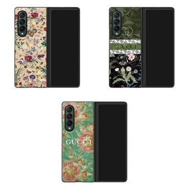 グッチ ブランド GALAXY Z fold3 5G折り畳み式スマホケース 復古 花小紋 スタイル 可愛い gucci ギャラクシーzfold3携帯カバー 綺麗 レディース 放熱性よい 高品質 スムーズ