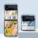 ブランドDIOR  折り畳み式 GALAXY z flip3ガラスカバー 全面保護 エレガント ギャラクシーF720Fケース 美しい花柄 高級感 ディオール galaxy Z Flip3スマホケース 優雅ら 上品 ファッション