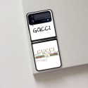 GUCCI ブランド ギャラクシー Z FLIP4スマホケース シンプル 高級 グッチ Galaxy Z Flip3カバー オーダーメイド風 GALAXY Z Flip4ケース 落下保護 おしゃれ 英字の柄 ファッション 男女兼用