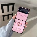 GUCCI ブランド ギャラクシー Z FLIP4スマホケース シンプル 高級 グッチ Galaxy Z Flip3カバー オーダーメイド風 GALAXY Z Flip4ケース 落下保護 おしゃれ 英字の柄 ファッション 男女兼用