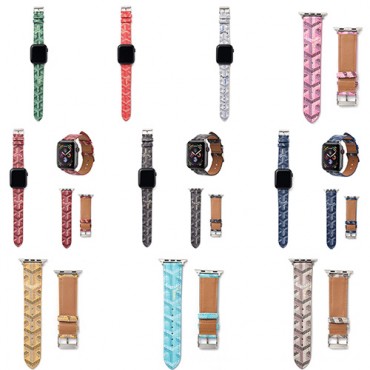 ハイブランド ゴヤール apple watch 対応バンド 38ｍｍ～44mm 高級レザー Goyard アップルウォッチ 6 革ベルト 柔らかい 快適 ファッション 高品質 IWATCH交換ストラップ 全世代通用 サイズ調整可