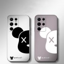 カウズ ブランド GALAXY S22スマホケース シリコン製 柔らかい KAWS ギャラクシーs22 ultraフルカバー 全面保護 キズ防止 メッキ加工 手触り良い かわいい 熊柄 メンズ レディース