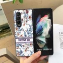 ハイブランド Dior 折り畳み式 galaxy z fold3スマホケース 使用スムーズ ディオール ギャラクシーｗ22革カバー 耐衝撃 フェット GALAXY Z Fold3/W22ケース 復古スタイル キレイ 花柄 ファッション 激安