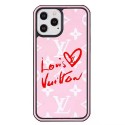 ブランドLV iphone 13Pro max/13Pro/13miniケース 高級革 ジャケット型 ルイヴィトン アイフォン12pro max/12pro/12miniカバー 耐久性 おしゃれ 個性ハート柄 iphone11pro/11 pro max/11ケース 放熱性よい 男女