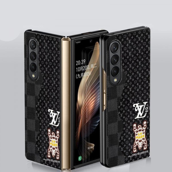 ルイヴィトン ビジネス風 Galaxy Z FOLD4 携帯カバー 高級レザー シンプル LOUIS VUITTON ギャラクシーzfold3スマホケース 滑り止め ブランド Samsung z fold3カバー 軽量 放熱性よい 男女兼用