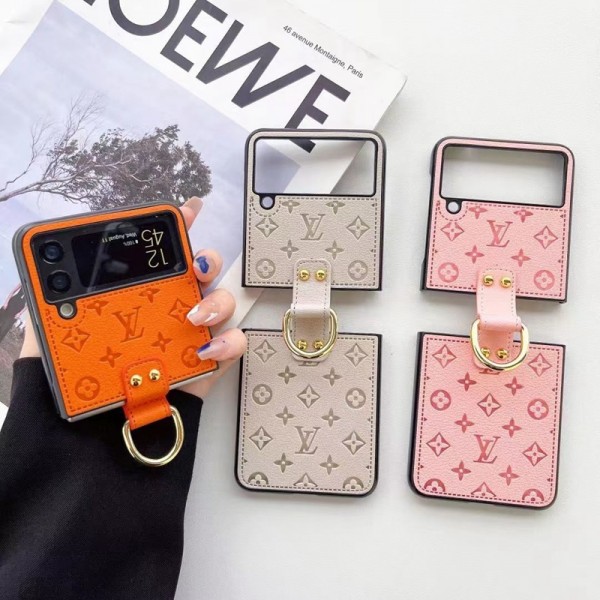 ブランド louis Vuitton samsung z flip4携帯ケース 高級感 ルイヴィトン GALAXY Z FLIP3カバー 上質レザー 耐衝撃 Galaxy Z Flip4スマホケース 滑り止め 型押し柄 ギャラクシー z flip3ケース 軽量 スリム 男女兼用