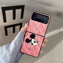 ブランド Louis Vuitton ギャラクシー Z Flip4 スマホケース 人気ミッキマウス柄 ルイヴィトン Galaxy Z Flip3スマホカバー ピンク 軽量 放熱性よい Samsung z flip3レザーケース 落下保護 おしゃれ 男女兼用 イエロー