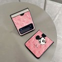 ブランド Louis Vuitton ギャラクシー Z Flip4 スマホケース 人気ミッキマウス柄 ルイヴィトン Galaxy Z Flip3スマホカバー ピンク 軽量 放熱性よい Samsung z flip3レザーケース 落下保護 おしゃれ 男女兼用 イエロー