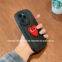 コムデギャルソン iphone13/13pro/13pro maxスマホケース 韓国風 ダウン ブランド cdg アイフォン12pro max/12pro/12カバー 厚み 落下保護 IPhone11/11pro/11pro maxケース 赤いハート柄 個性 ファッション 男女兼用