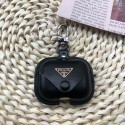 豪華 プラダ ブランド AirPods pro収納ケース 高級レザー 純正 上品 Pradaタグ付き エアーポッズ2/1カバー 全面保護 耐衝撃 airpods2/proケース キーボルダー付き 携帯便利 ファッション 高品質