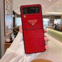 プラダ Galaxy zflip3ケースブランド 贅沢ワニ紋 PRADA ギャラクシーz fold3保護カバー 簡約 キズ防止 GALAXY Z Fold3ケース 耐久性 軽量 オシャレ 大人気 メンズ ビジネス 女性