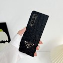 プラダギャラクシー Z FOLD4 スマホケース 贅沢 ダチョウ紋 ブランド Galaxy z fold3ケースPrada 高級レザー耐衝撃 サムスンgalaxy z fold2スマホカバー 携帯ケース 滑り止め 軽量 オシャレ 男女兼用