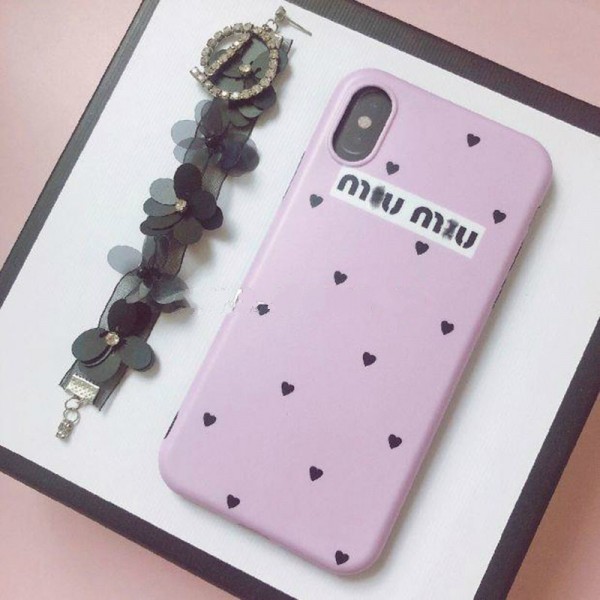 MiuMiu ブランド iphone 12 pro/12 mini/12 pro max/11 pro/11 pro max/SE2ケース ハート柄 モノグラム ミュウミュウ 韓国風 iPhone X/XS/XR/XS Maxスマホケース ジャケット型 MIUMIU 芸能人愛用 耐衝撃 アイフォン12/11/x/xs/xr/8/7/6/6sカバー レディース