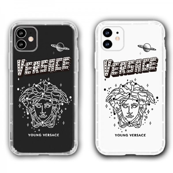 ヴェルサーチ ブランド iphone 12/12 pro/12 mini/12 pro max/11/11 pro/11 pro max/se2ケース シンプル Versace メデューサ モノグラム 惑星柄 Young Versace クリアケース アイフォンx/xs/xr/8/7/6カバー メンズ レディース