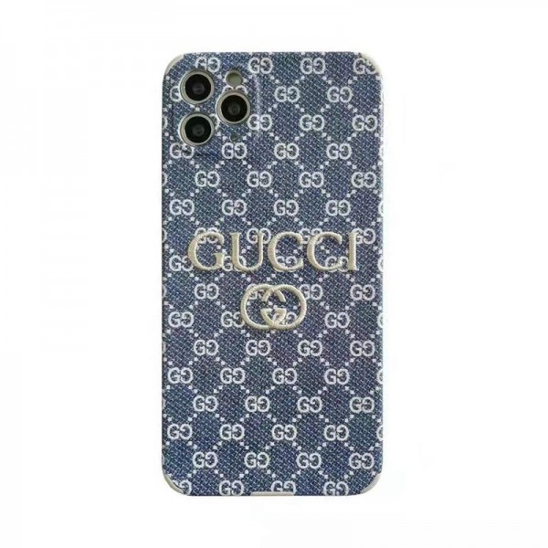 グッチ ブランド iphone 13/ 12 s/12 pro max/12pro ケース デニムスタイル アイフォン11pro/11 pro max/se2 ケース Gucci 柄刺繍 iphone xr/xs/x/xs max カバーケース ヨニーク 組み合わせ 耐久性 iphone8 plus/7 plus/8/7 ケース 綺麗 お洒落 レディース向け